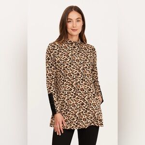 Tyler Boe Animal Print Long Sleeve Dress